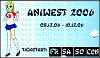Eintrittskarte zur "Aniwest 2006"